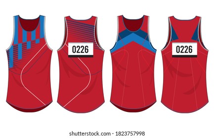 Singlet running sports design vector template