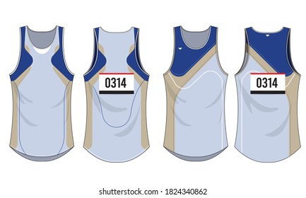 Singlet running sports design vector template