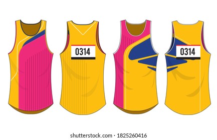 Singlet running sports design vector template