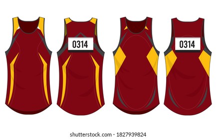 Singlet running sports design vector template