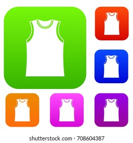 Singlet set icon in different colors isolated vector illustration. Premium collection