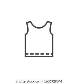 Singlet shirt line icon. linear style sign for mobile concept and web design. Men's tank top without sleeves outline vector icon. Symbol, logo illustration. Vector graphics