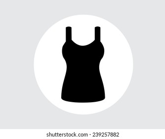 Singlet, sleeveless flat icon the circle. Vector illustration