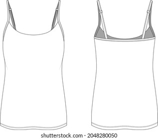 Singlet t shirt technical drawing vector