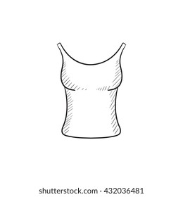 Singlet vector sketch icon isolated on background. Hand drawn Singlet icon. Singlet sketch icon for infographic, website or app.