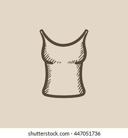 Singlet vector sketch icon isolated on background. Hand drawn Singlet icon. Singlet sketch icon for infographic, website or app.