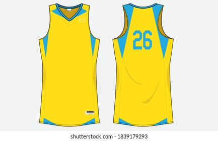 Singlet women basketball jersey sports design vector template