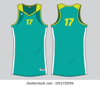 Singlet women basketball jersey sports design vector template