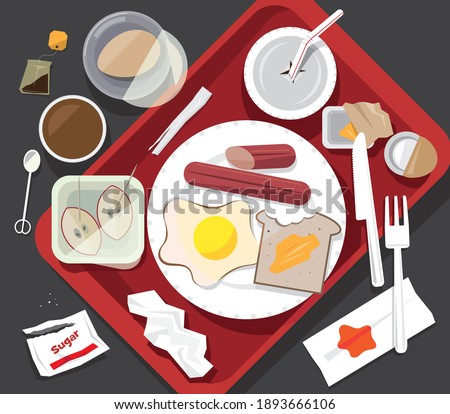 Single-use waste generated after a fast-food breakfast meal