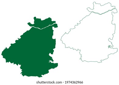 Singrauli District (Madhya Pradesh State, Rewa Division, Republic Of India) Map Vector Illustration, Scribble Sketch Singrauli Map