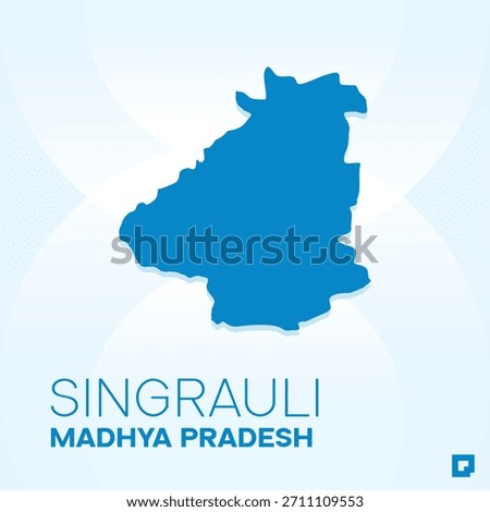 SINGRAULI District Map, Madhya Pradesh, India – Editable Vector Outline.