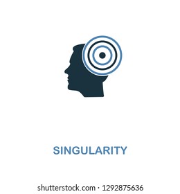 Singularity icon in two colors design. Premium style design from artificial intelligence collection. UX and UI. Pixel perfect singularity icon including including logo, branding.