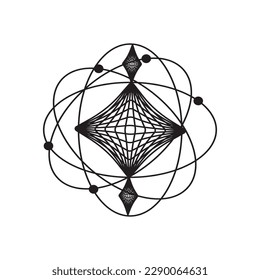 singularity physics science line frame logo