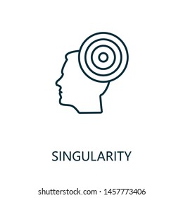 Singularity thin line icon. Creative simple design from artificial intelligence icons collection. Outline singularity icon for web design and mobile apps usage.