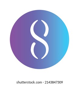 SingularityNET Cryptocurrency token icon. AGIX token symbol. Cryptocurrency vector icon. Flat Vector illustration - Vector