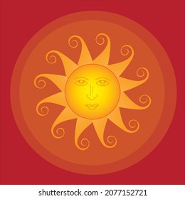 Sinhala avurudu traditional sun  vector illustration. The dawn of the Sinhala  Tamil New Year vector.