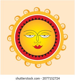 Sinhala avurudu traditional sun  vector illustration. The dawn of the Sinhala  Tamil New Year vector.