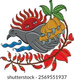 Sinhala New Year, Sinhalese celebration, Erabadu Flowers with koha sri lankan new year design, vector illustration.