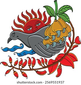 Sinhala New Year, Sinhalese celebration, Erabadu Flowers with koha sri lankan new year design, vector illustration.