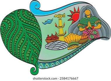 Sinhala New Year, Sinhalese celebration,  sri lankan new year design, vector illustration.