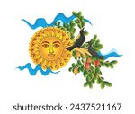 Sinhala and Tamil New Year Icon, Vector illustration art