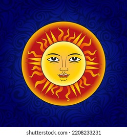 Sinhala and Tamil New Year vector sun artwork. Happy New Year Vector Illustration.