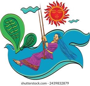 Cingalés y tamil Año Nuevo ilustración vectorial arte