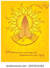 Sinhala and Tamil New Year wishes, vector illustration poster