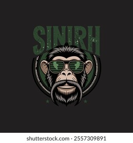 Sinirh t shirt design with black background