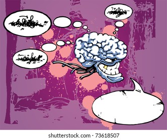 The sinister big-brain monster with the gold tooth is talking something ominous.