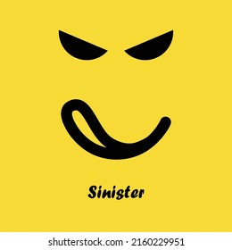 Sinister Face Logo Icon Vector Template Design Illustration.