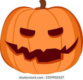 Sinister Halloween Jack O' Lantern : Spooky Carved Pumpkin Isolated - terrifyingly carved orange pumpkin, guaranteed to send shivers down your spine on Halloween night.