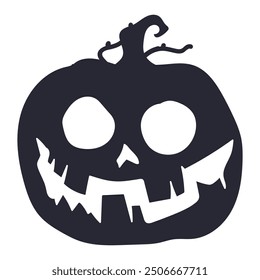 Sinister Halloween pumpkin face vector cartoon illustration isolated on a white background.