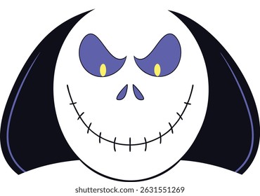 Sinister Hooded Skull Vector Illustration – Dark Tattoo Silhouette Artwork