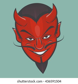 sinister satan face clipart