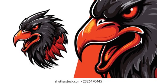 Sinister Scary Crow Logo Mascot: Intriguing Illustration Vector Graphic for Elite Gaming Teams