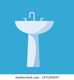 sink bath flat vector color icon for apps and websites Eps 10