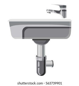 Sink in the bathroom icon. Cartoon illustration of sink in the bathroom vector icon for web design