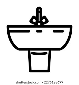 sink bathroom interior line icon vector. sink bathroom interior sign. isolated contour symbol black illustration