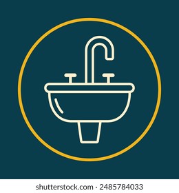 Sink beneficial trendy icon attractive abstract vector illustration artwork design