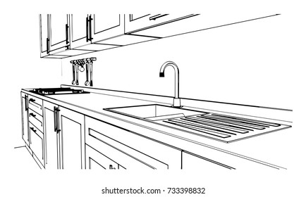 sink cabinet sketch design