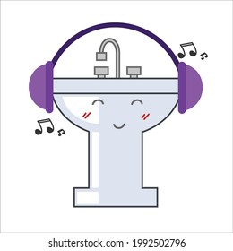 Sink Character Vector Template Design Illustration