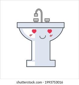 Sink Character Vector Template Design Illustration