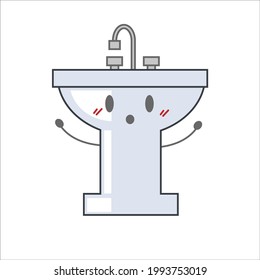Sink Character Vector Template Design Illustration