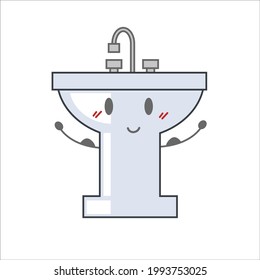 Sink Character Vector Template Design Illustration