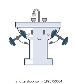 Sink Character Vector Template Design Illustration
