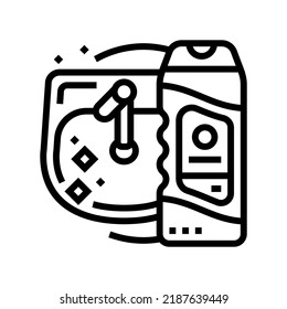 sink cleaner detergent line icon vector. sink cleaner detergent sign. isolated contour symbol black illustration