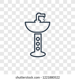 Sink cleanin concept vector linear icon isolated on transparent background, Sink cleanin concept transparency concept in outline style
