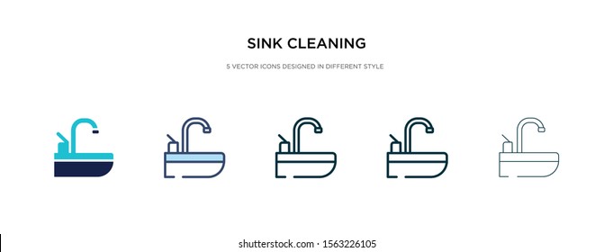 sink cleaning icon in different style vector illustration. two colored and black sink cleaning vector icons designed in filled, outline, line and stroke style can be used for web, mobile, ui