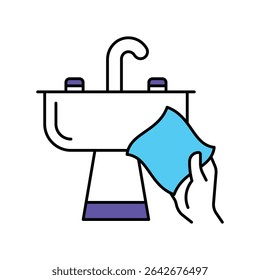 Sink  Cleaning Vector Filled outline illustration style icon. EPS 10 file 